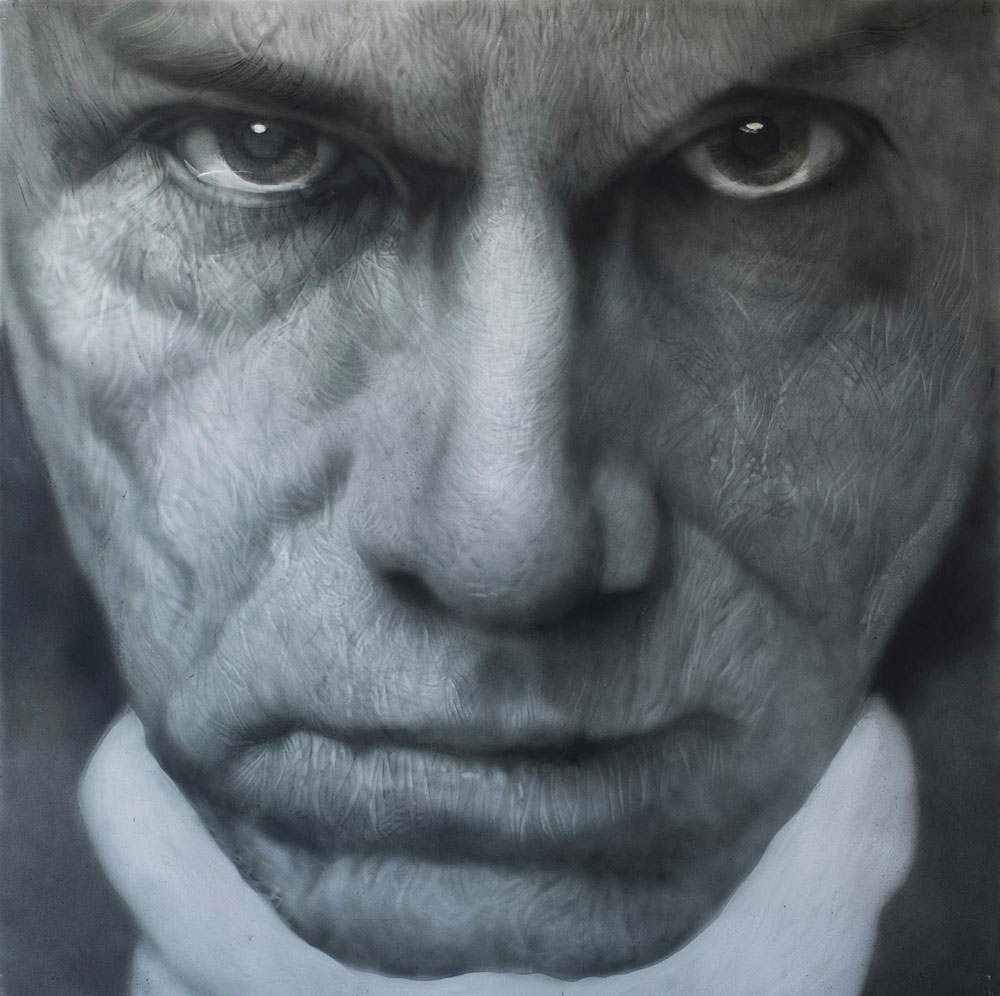 강형구, Andy Warhol, oil on aluminum, 121x121cm, 2015
